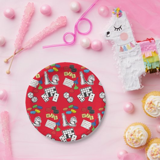 Spiel Night, Board Games und Word Puzzles Pappteller (Party)