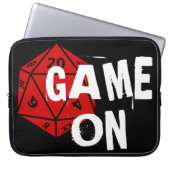 Spiel on | Fun Black & Red 20 Sided Die Gamer Laptopschutzhülle (Vorderseite)