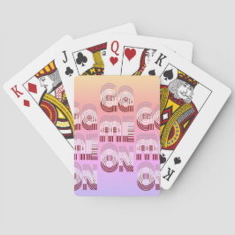 Spiel on | Retro Typografie Pink Lilac Peach Spielkarten
