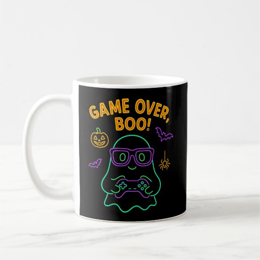 Spiel Over Boo - Funny Gamer Ghost Halloween Neon Kaffeetasse (Links)