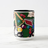 Spiel-Raum-Billard-Karten Zweifarbige Tasse (Mittel)