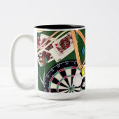 Spiel-Raum-Billard-Karten Zweifarbige Tasse (Links)