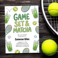 Spiel Satz und Matcha Tennis Überraschungsgeburtst