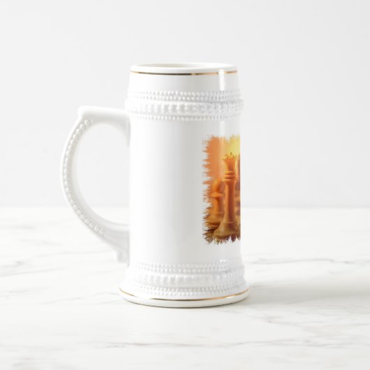 Spiel-Schach-Bier Stein Bierglas (Links)