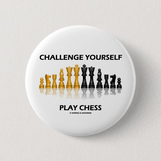 Spiel-Schach der Herausforderungs-sich Button (Vorderseite)