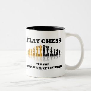 Spiel-Schach ist es die Turnhalle des Verstandes Zweifarbige Tasse
