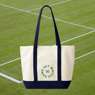 Spiel Set Match Green Mongram Tennis Tragetasche
