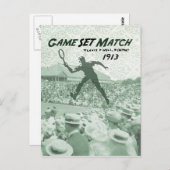 Spiel-Set-Match: Vintages Tennisposter Postkarte (Vorne/Hinten)
