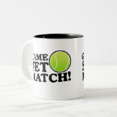 Spiel, Set, Match Zweifarbige Tasse (Vorderseite Links)