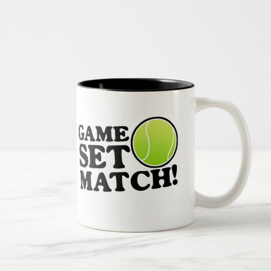 Spiel, Set, Match Zweifarbige Tasse (Rechts)