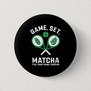 Spiel, Set, Matcha Design - Padel Enthusiast Motiv Button