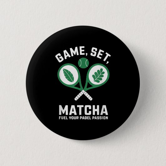 Spiel, Set, Matcha Design - Padel Enthusiast Motiv Button (Vorderseite)