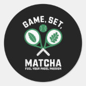 Spiel, Set, Matcha Design - Padel Enthusiast Motiv Runder Aufkleber (Vorderseite)