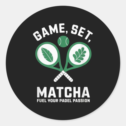 Spiel, Set, Matcha Design - Padel Enthusiast Motiv Runder Aufkleber (Vorderseite)