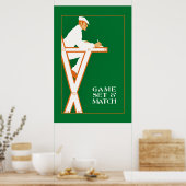Spiel Set und Spiel, Retro-Tennis-Schiedsrichter Poster (Küche)