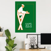Spiel Set und Spiel, Retro-Tennis-Schiedsrichter Poster (Heimbüro)