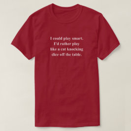 Spiel smarten lustigen Spielphrasen mit weißem Tex T-Shirt
