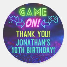 SPIEL START! Neon-Gaming-Aufkleber – Jonathans 10.