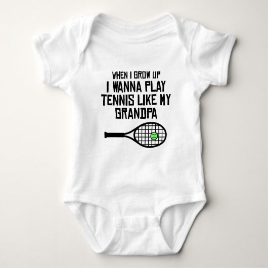 Spiel-Tennis mögen meinen Großvater Baby Strampler (Vorderseite)