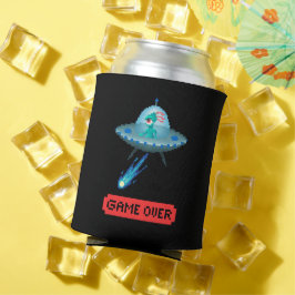 Spiel über Alien Flying UFO Spaceship Pixel Art Dosenkühler