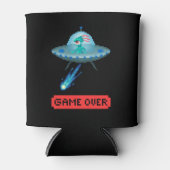 Spiel über Alien Flying UFO Spaceship Pixel Art Dosenkühler (Vorderseite)