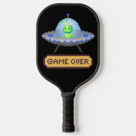 Spiel über Alien Flying UFO Spaceship Pixel Art Pickleball Schläger