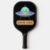 Spiel über Alien Flying UFO Spaceship Pixel Art Pickleball Schläger (Rückseite)