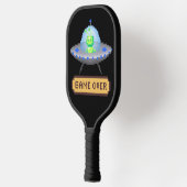 Spiel über Alien Flying UFO Spaceship Pixel Art Pickleball Schläger (Links)