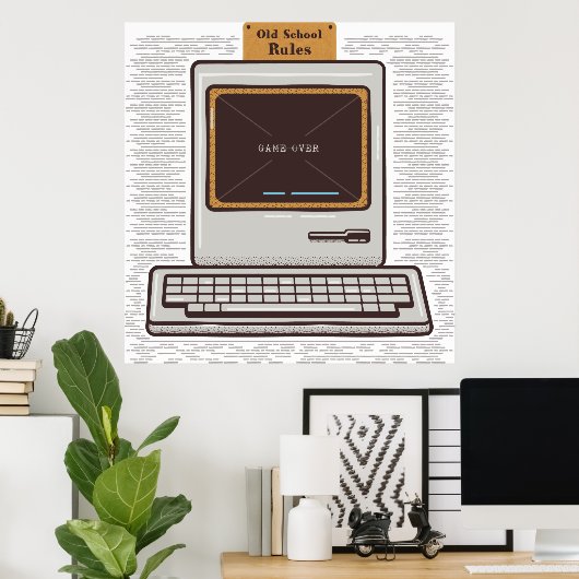 Spiel über alten PC Poster (Heimbüro)