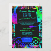 Spiel über Bachelor Party Video Arcade Thema Einladung (Vorderseite)