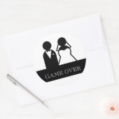 Spiel über Braut-Bräutigam Clipart Runder Aufkleber (Umschlag)