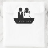 Spiel über Braut-Bräutigam Clipart Runder Aufkleber (Tasche)