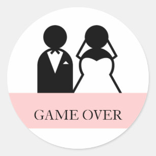 Spiel über Brautgroom Clipart Hochzeitsticker Runder Aufkleber