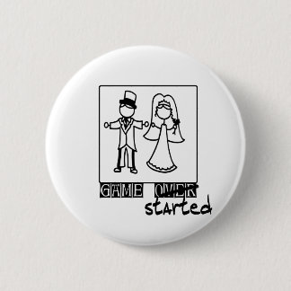 Spiel über dem Spiel T - Shirt, wedding begonnen Button