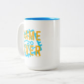 Spiel über den digitalen Kreis Zweifarbige Tasse (Vorderseite Links)