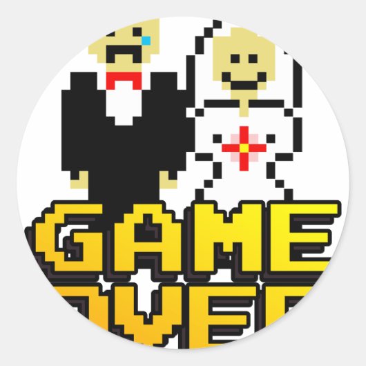 Spiel über Ehe (8-Bit) Runder Aufkleber (Vorderseite)