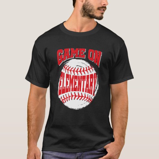 Spiel über elementare Baseball zurück zur Schule 1 T-Shirt (Vorderseite)