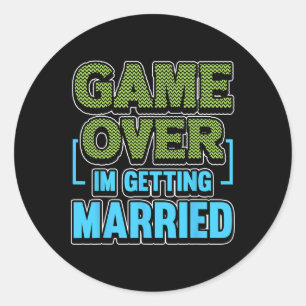 Spiel über Ich werde heiraten Groom Runder Aufkleber