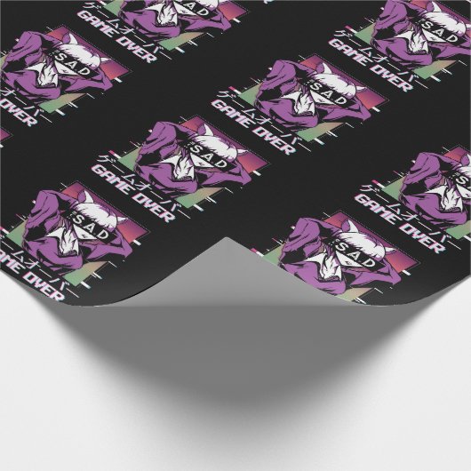 Spiel über Japan Ästhetik traurig Anime Vaporwave Geschenkpapier (Ecke)