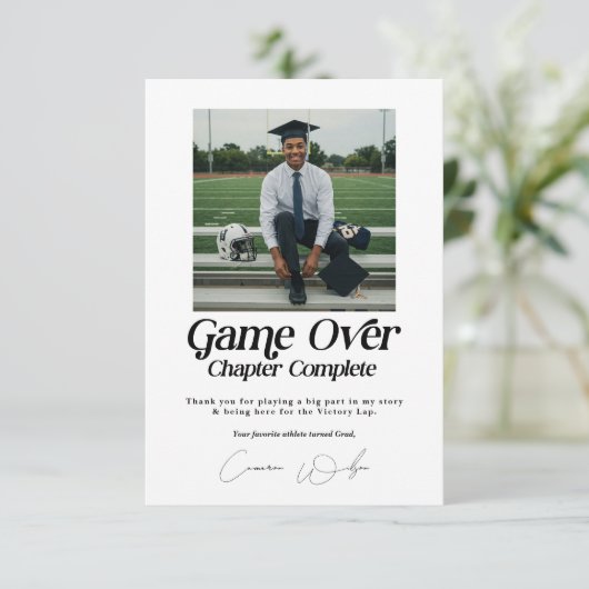 Spiel über Kapitel Vollständiger Abschluss Dankeskarte (Stehend Vorderseite)