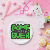 Spiel über, Level Up: Pixel, Retro Game World Pappteller (Party)