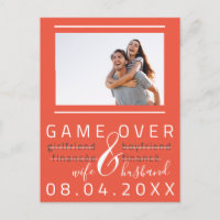 Spiel über lustiges Save the Date Foto Wow Coral