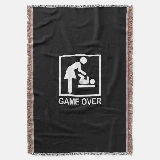 Spiel über Mama Funny Black und White Piktogramm Decke (Vorderseite Vertikal)