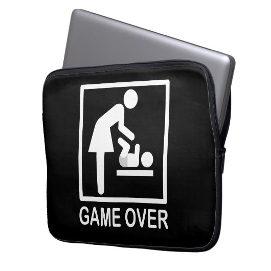 Spiel über Mama Funny Piktogramm Laptopschutzhülle (Vorderseite Links)