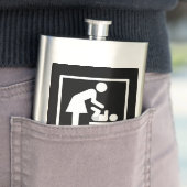 Spiel über Mama Funny Signage Piktogramm Flachmann (Beispiel)