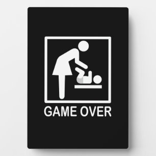 Spiel über Mama Funny Signage Piktogramm Fotoplatte