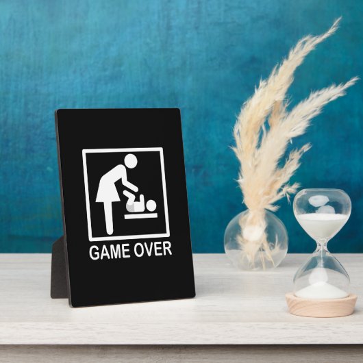 Spiel über Mama Funny Signage Piktogramm Fotoplatte (Seite)