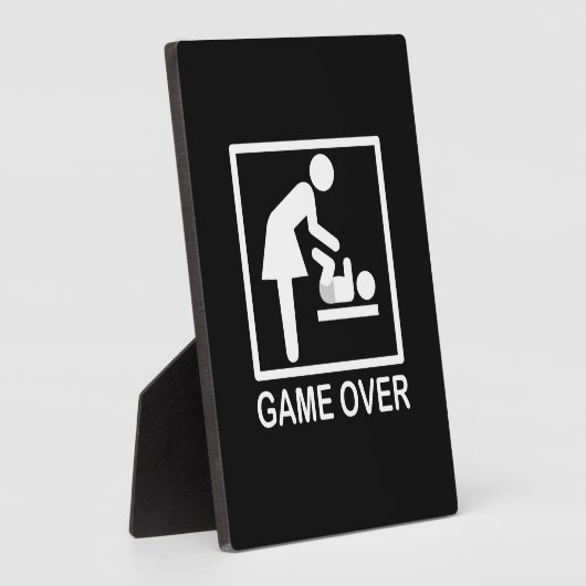 Spiel über Mama Funny Signage Piktogramm Fotoplatte (Seite)