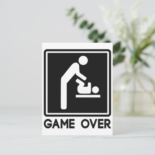 Spiel über neues Baby für den Vater der Eltern Ankündigungspostkarte (Stehend Vorderseite)