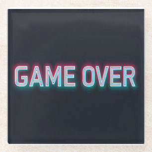 Spiel über Neuronensign Retro-Glasing-Arcade-Des Glasuntersetzer